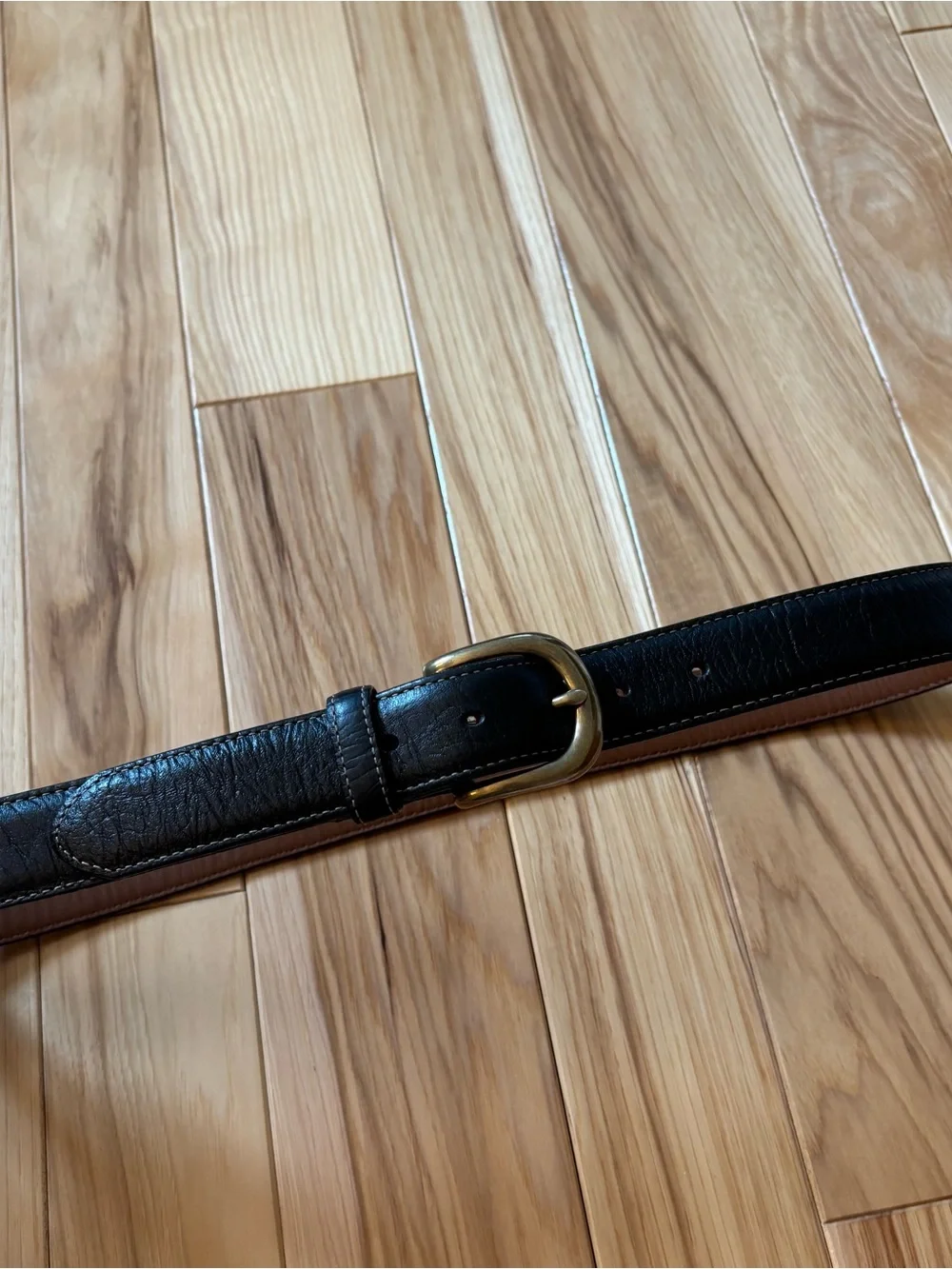 Vintage LL Bean Black Leather Belt Size 36